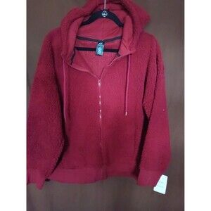 C9 Champion Women's Sherpa Fleece Zip-Up Hoodie Jacket in maroon/burgundy